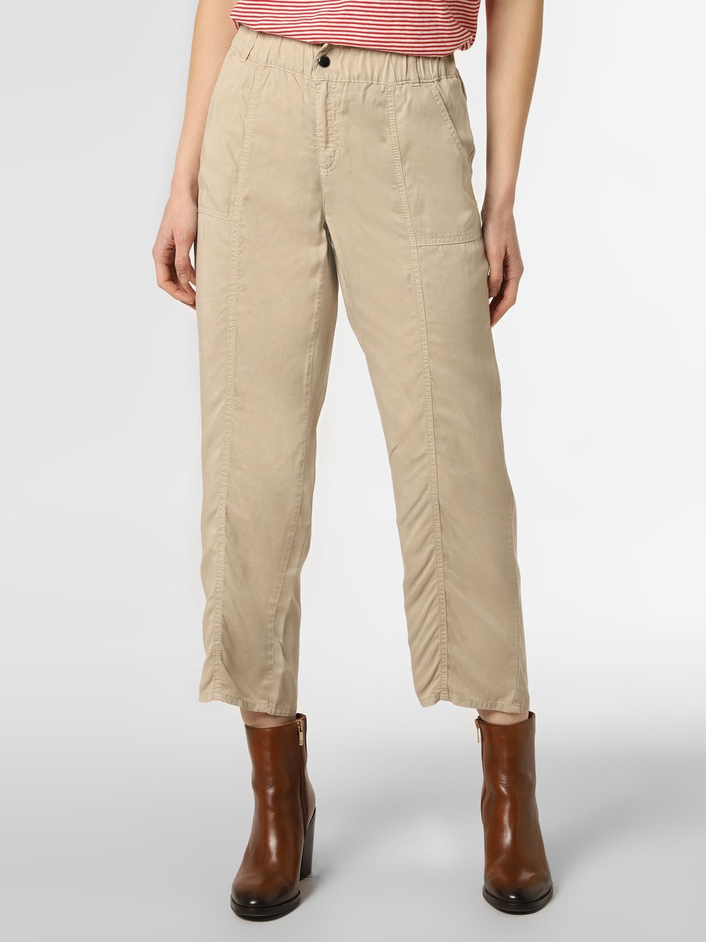BRAX Spodnie Kobiety Sztuczne włókno beżowy jednolity, 46