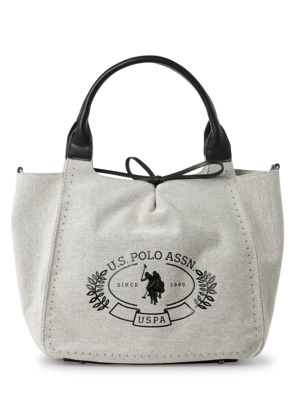 U.S. Polo Assn. - Damska torba shopper – Great Meadow, czarny|beżowy