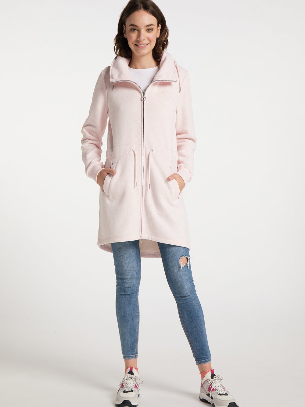 MyMo Sweatmantel Damen Baumwolle rosa meliert, XS