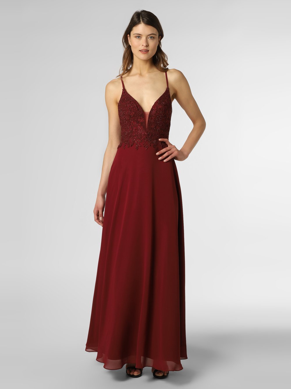 Obraz przedstawiający Luxuar Fashion Damska sukienka wieczorowa Kobiety Szyfon czerwony jednolity, 38