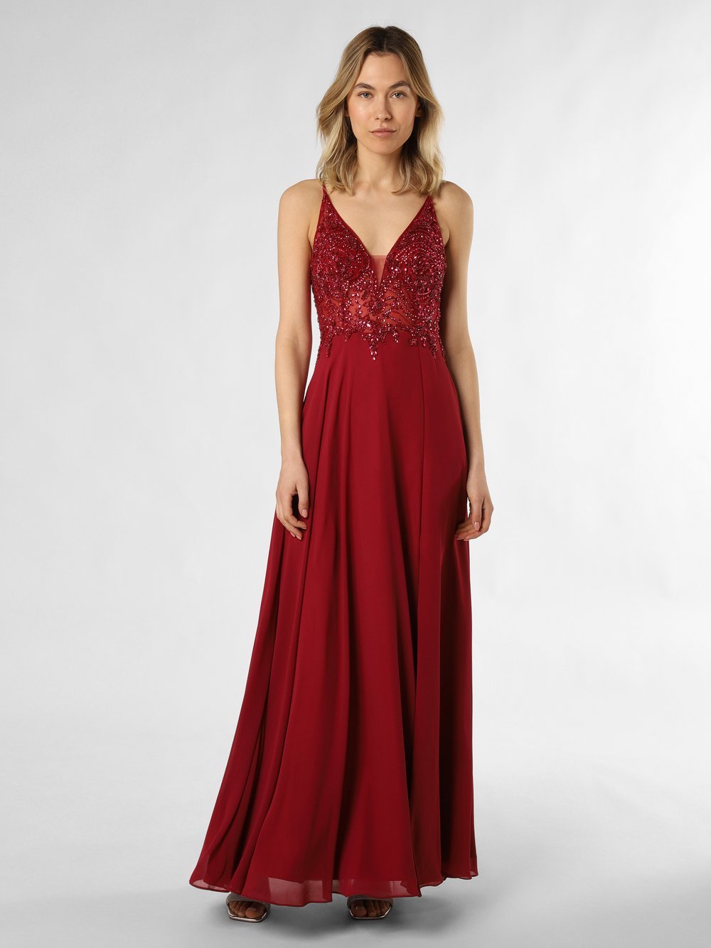 Obraz przedstawiający Luxuar Fashion Damska sukienka wieczorowa Kobiety Sztuczne włókno wyrazisty róż|czerwony jednolity, 32
