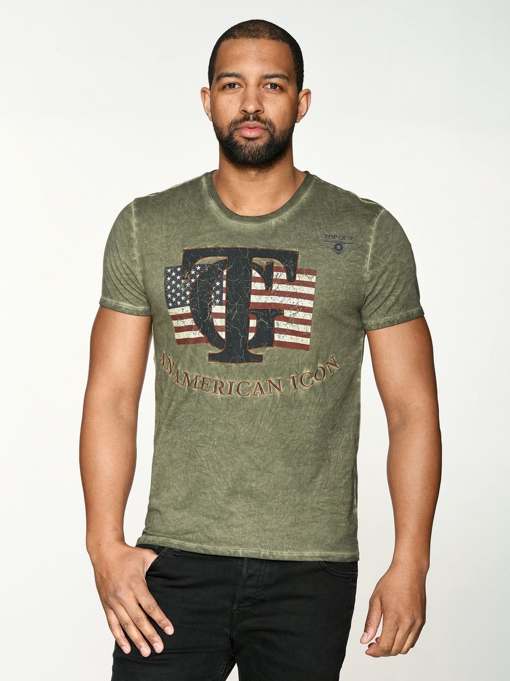 Thumbnail - Topgun T-Shirt Herren Baumwolle grün, XXXL