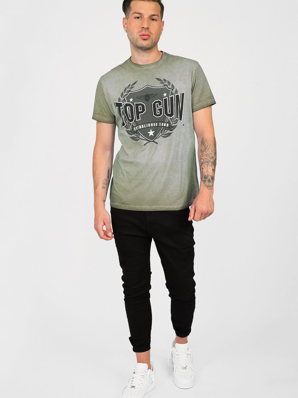 Topgun T-Shirt Herren Baumwolle grün, M