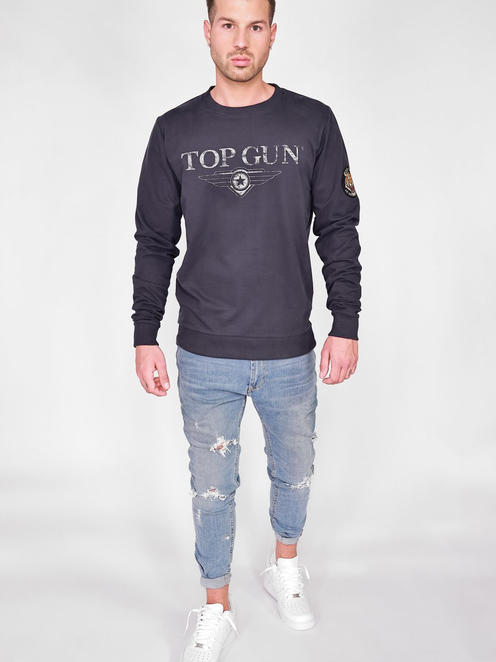 Topgun Sweater Herren Baumwolle blau, XXXL