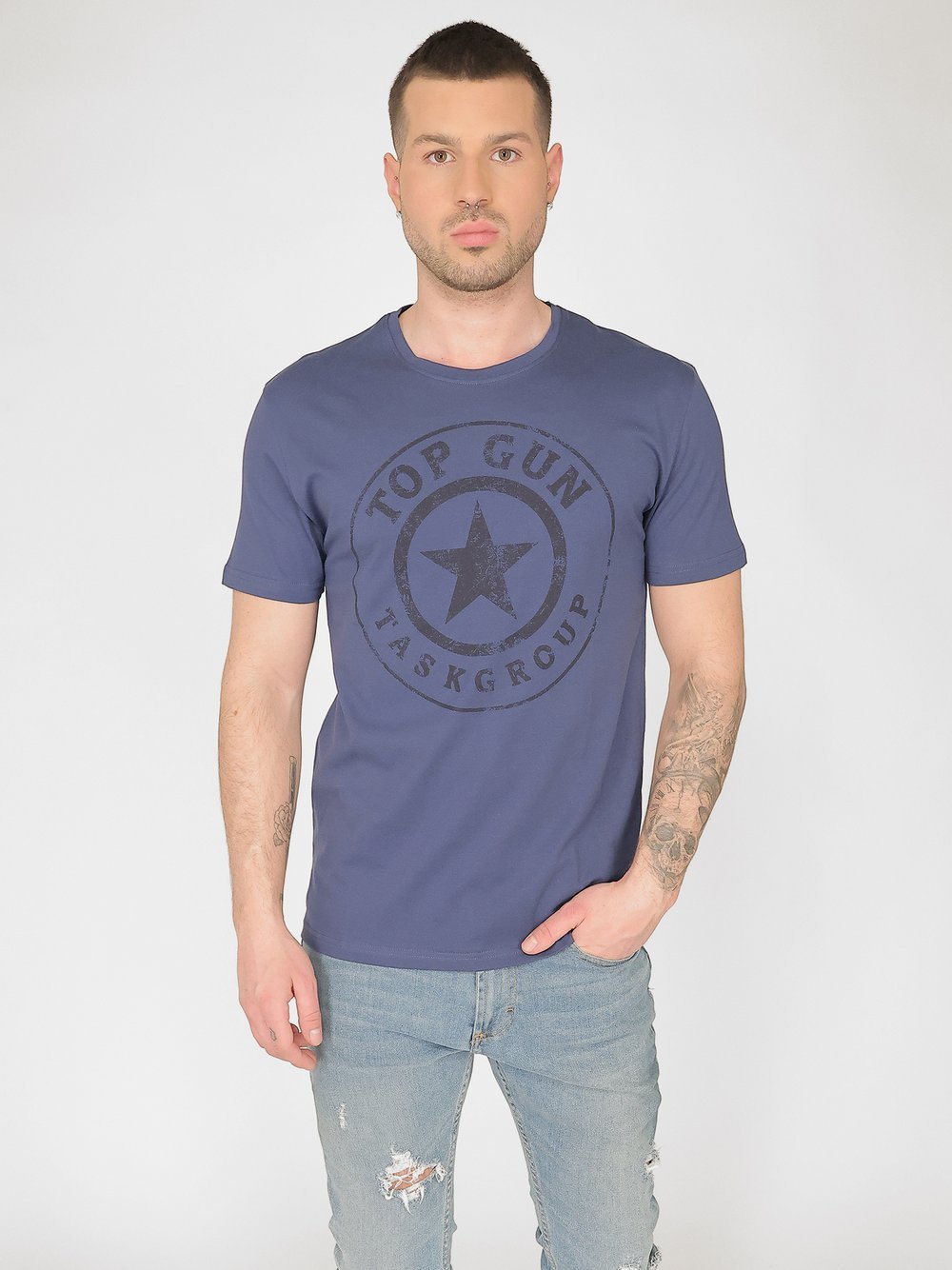 Topgun T-Shirt Herren Baumwolle blau, M