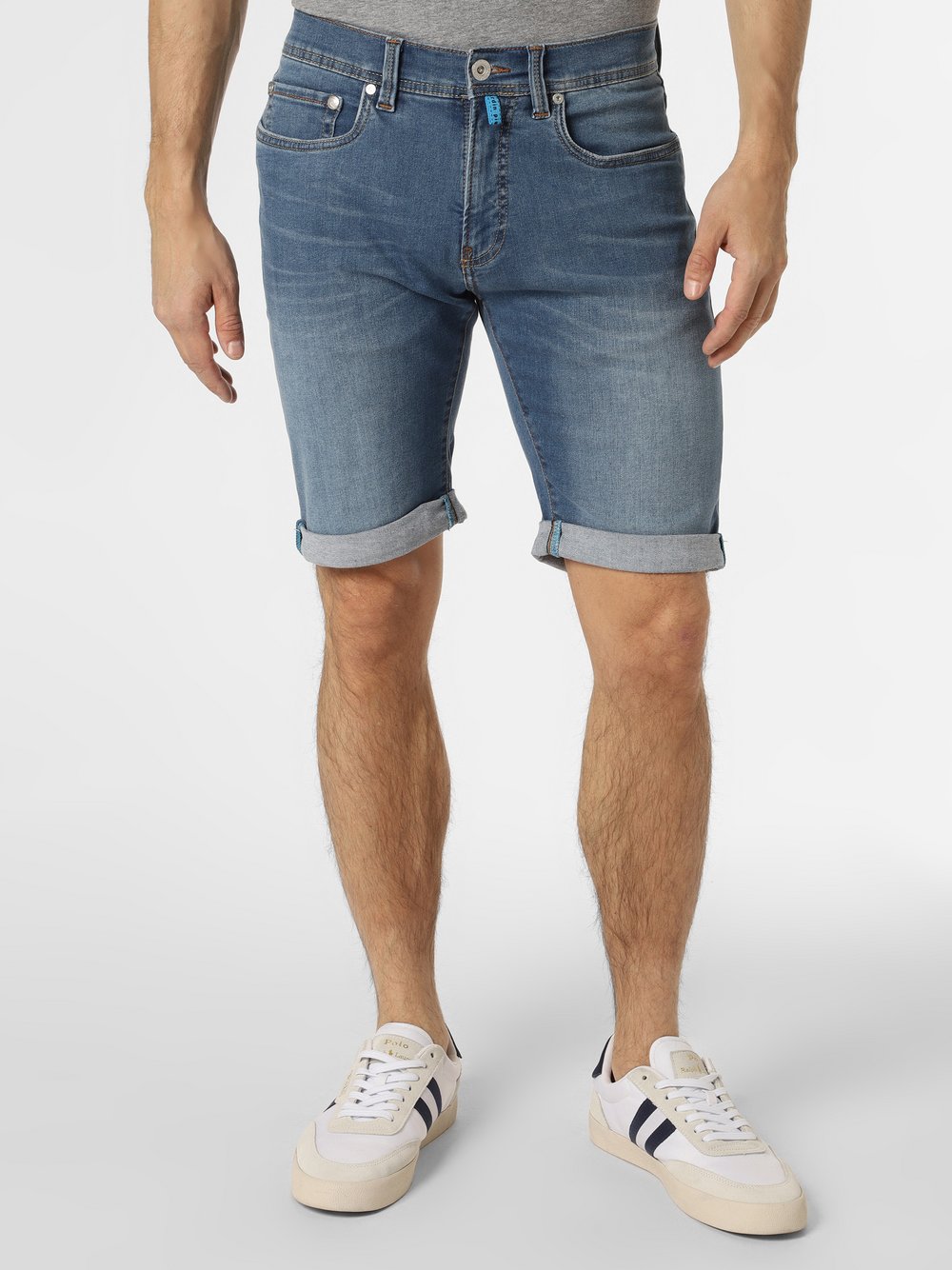 Pierre Cardin - Męskie spodenki jeansowe – Lyon Bermuda, niebieski