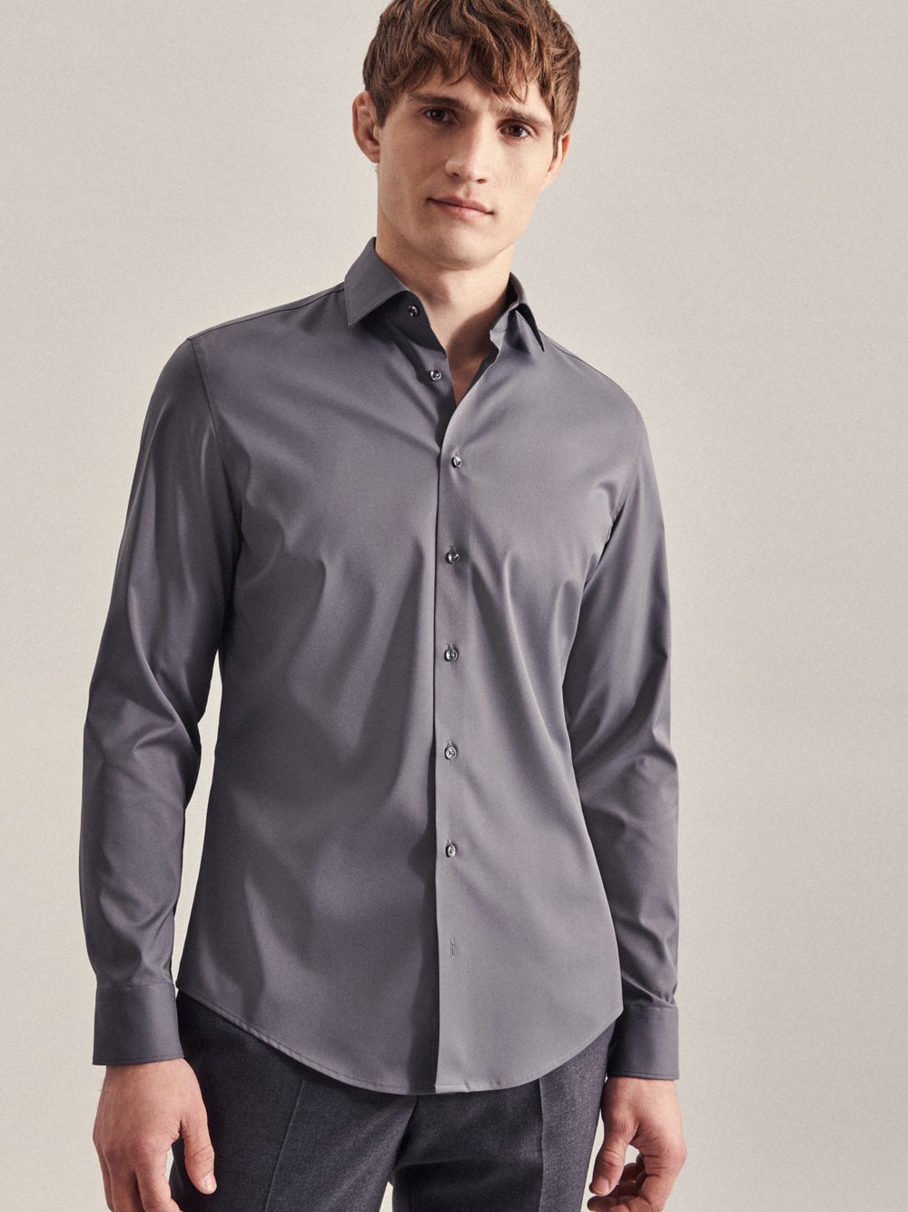Seidensticker Performance-Hemd Herren Slim Fit grau, 39