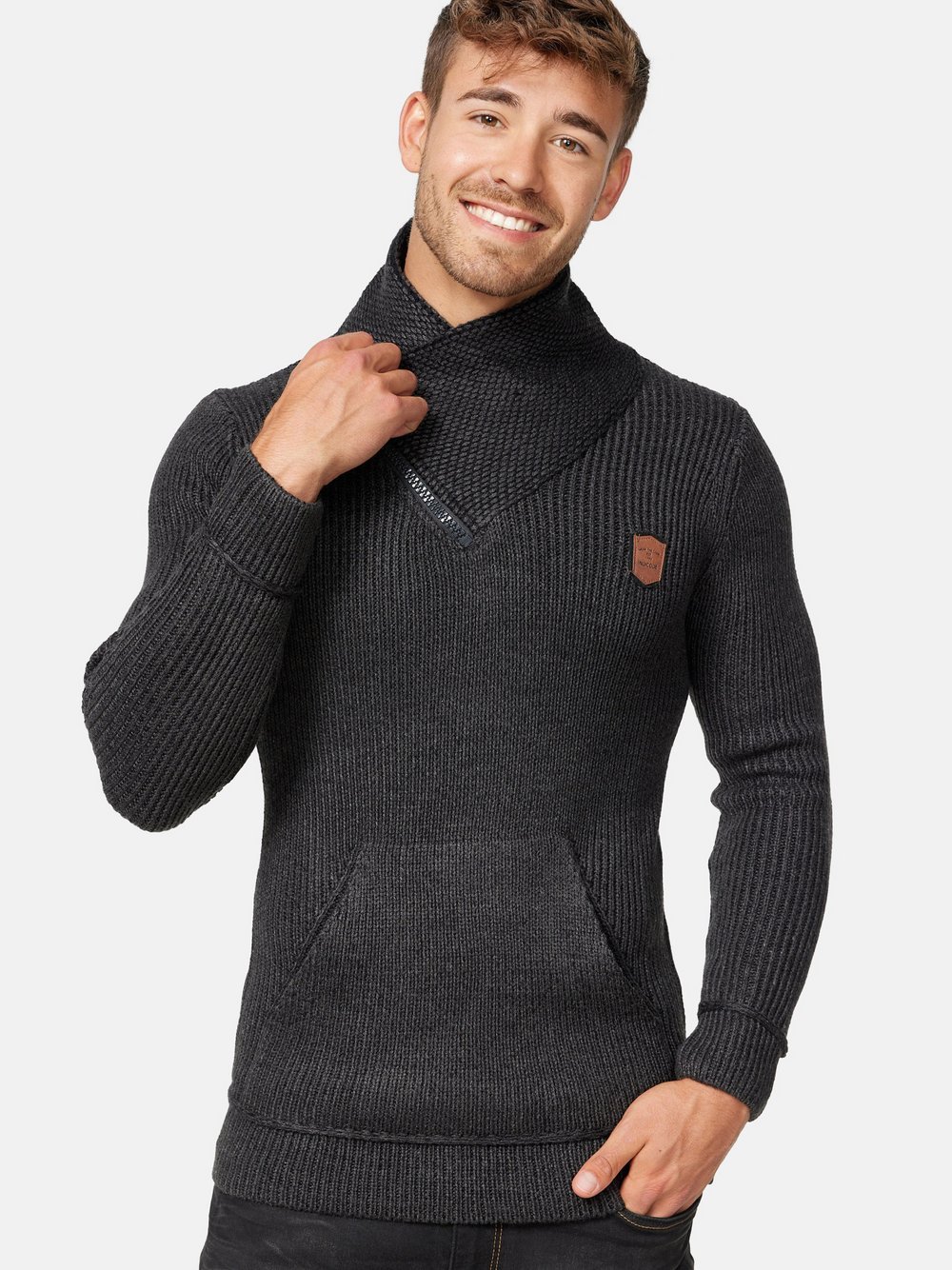 Indicode Strickpullover Herren grau, L