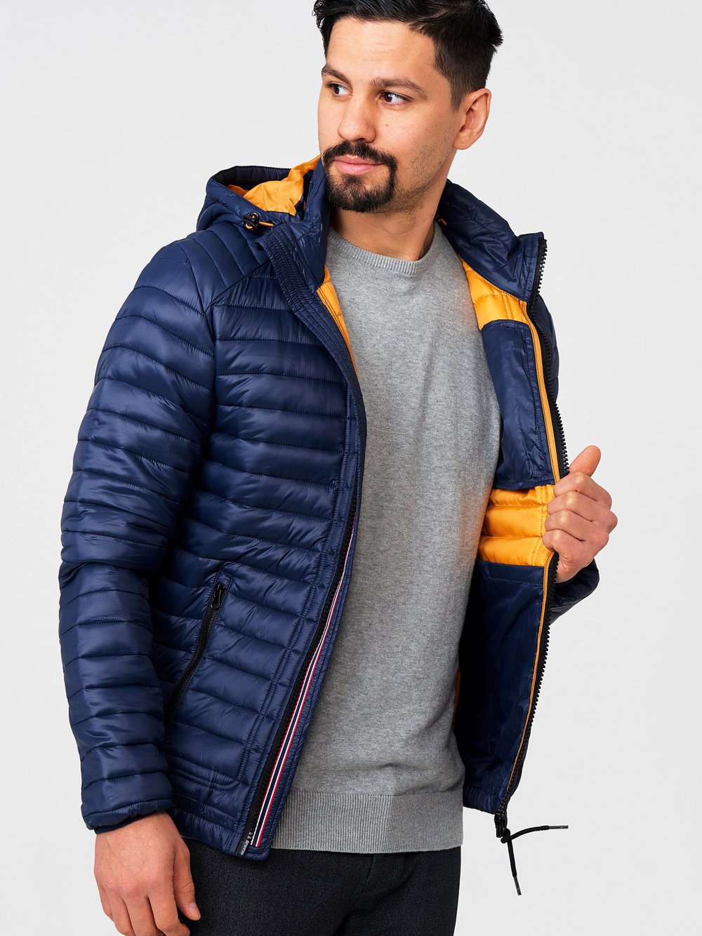 Indicode Jacke Herren Baumwolle blau, L