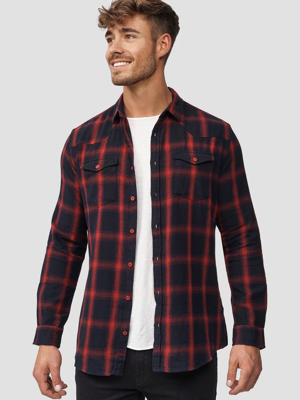 Indicode Hemd Langarm Herren Regular Fit Baumwolle rot, XXXL