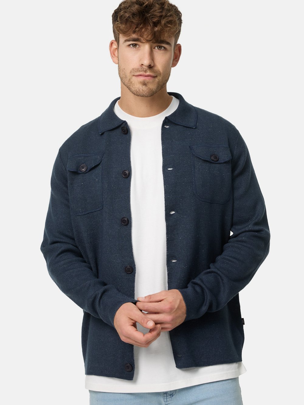 Jeff Strickjacke Herren blau, XXL