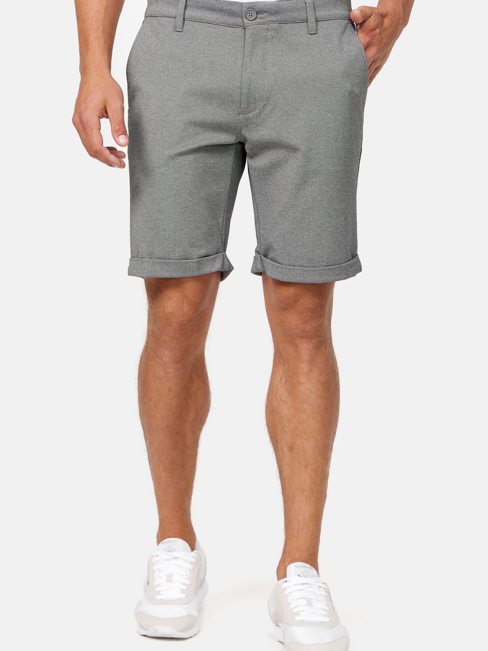 Chino Shorts Herren Baumwolle grau, M