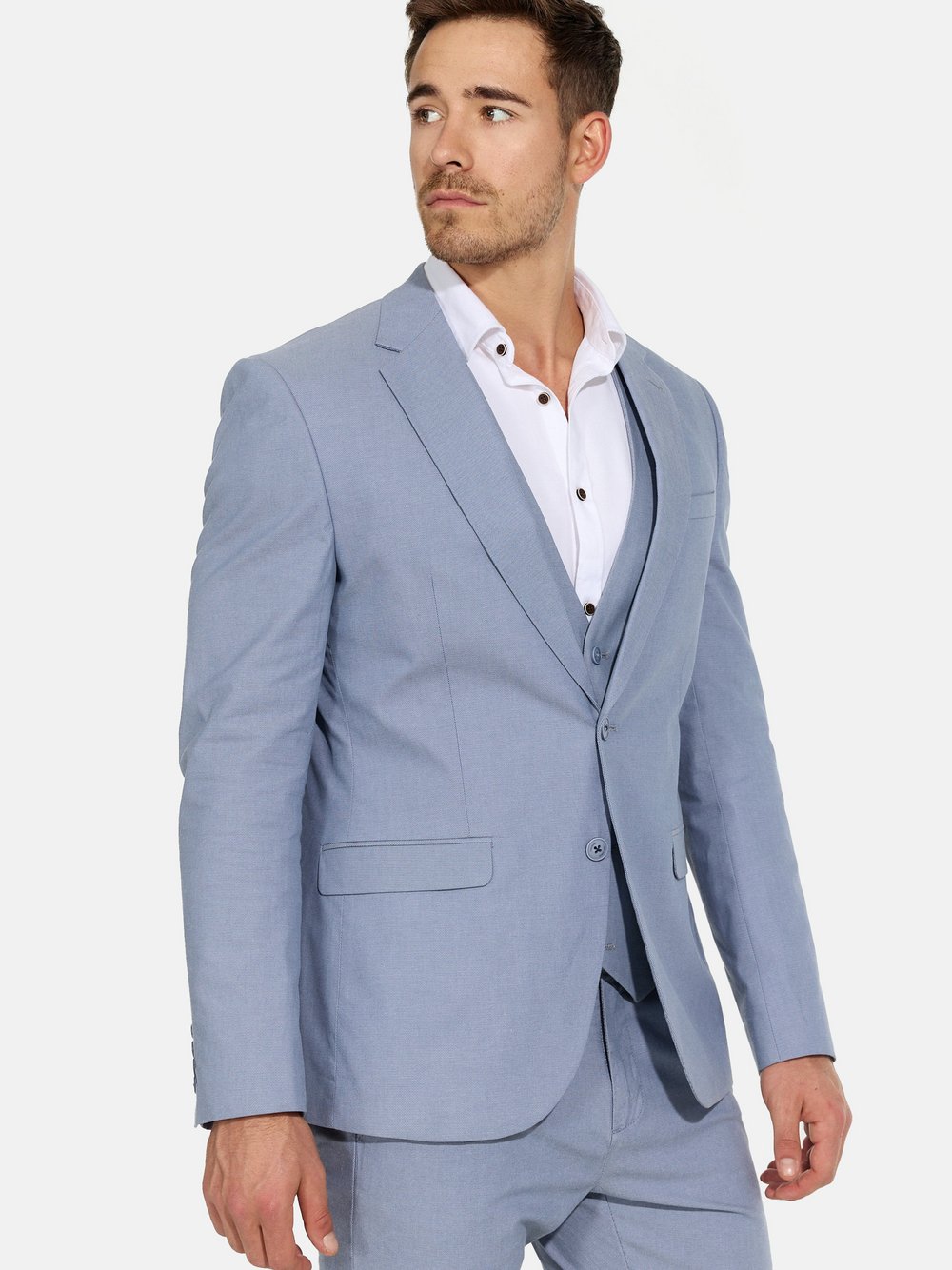 Jeff Sakko Herren Slim Fit Baumwolle blau, 56