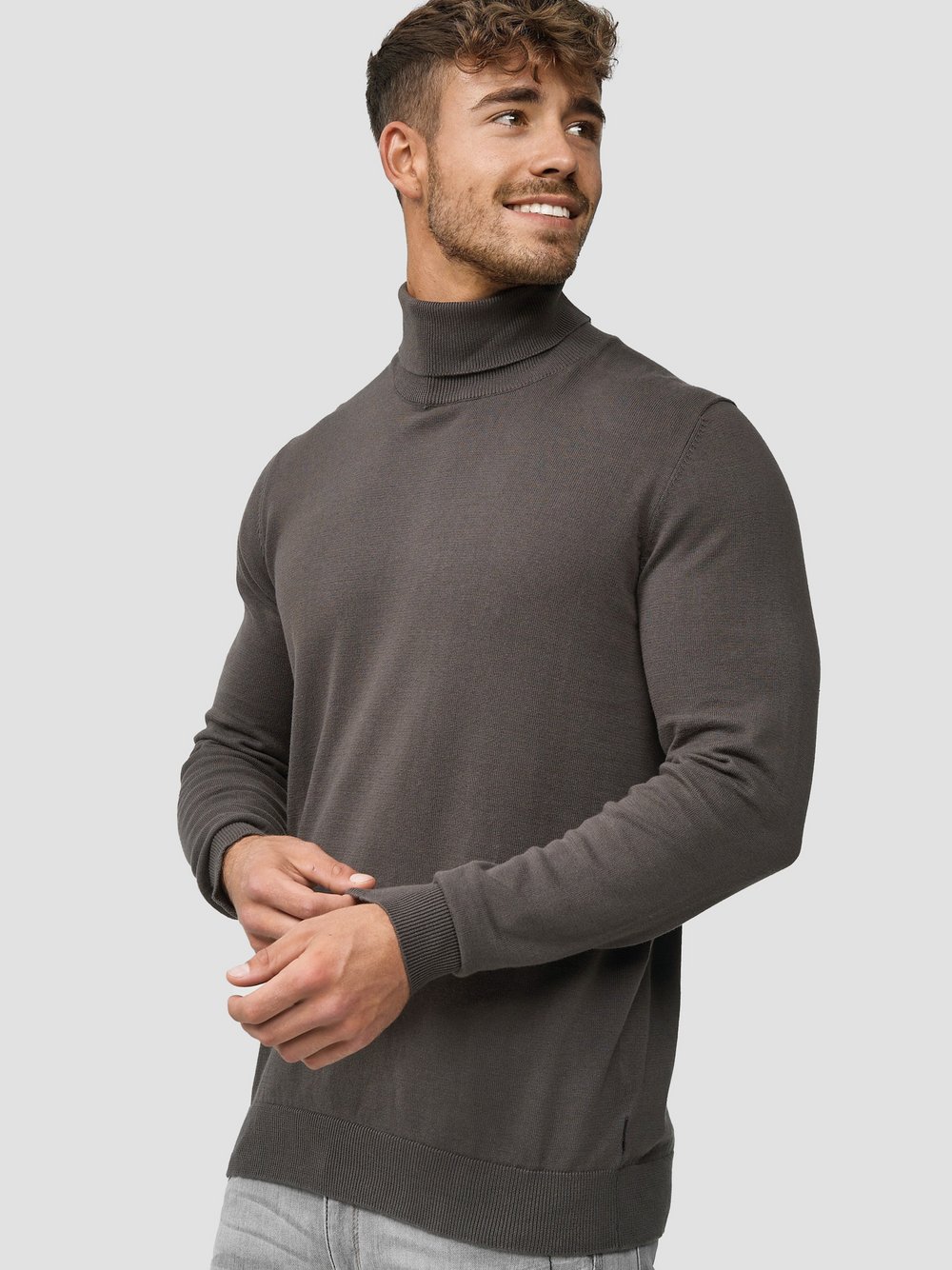 Indicode Strickpullover Herren Baumwolle grau, L