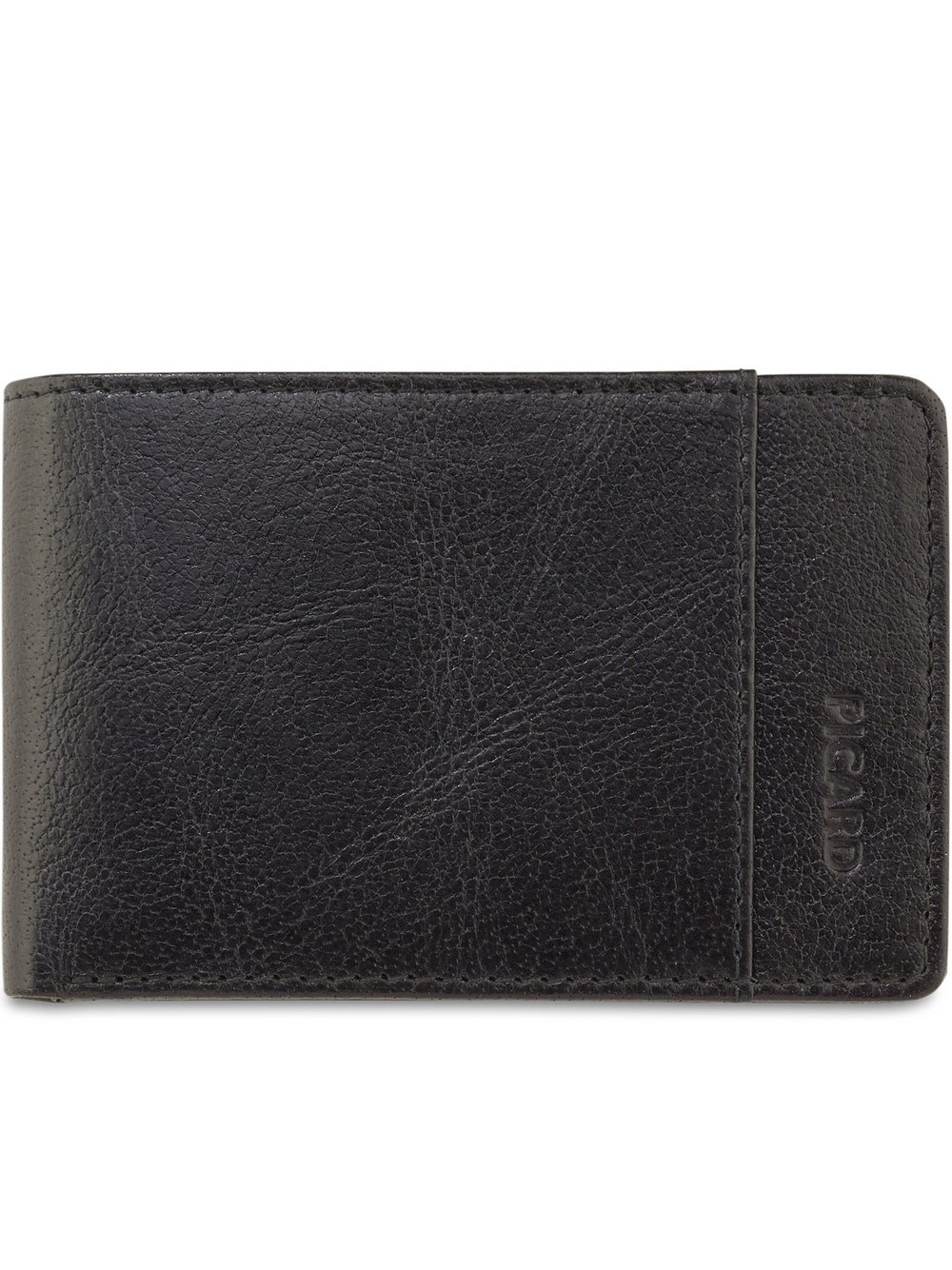 PICARD Portemonnaie Herren Leder schwarz strukturiert, ONE SIZE