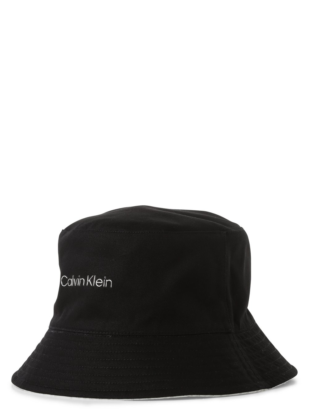 Calvin Klein - Damski bucket hat z dwustronnym wzorem, czarny|biały
