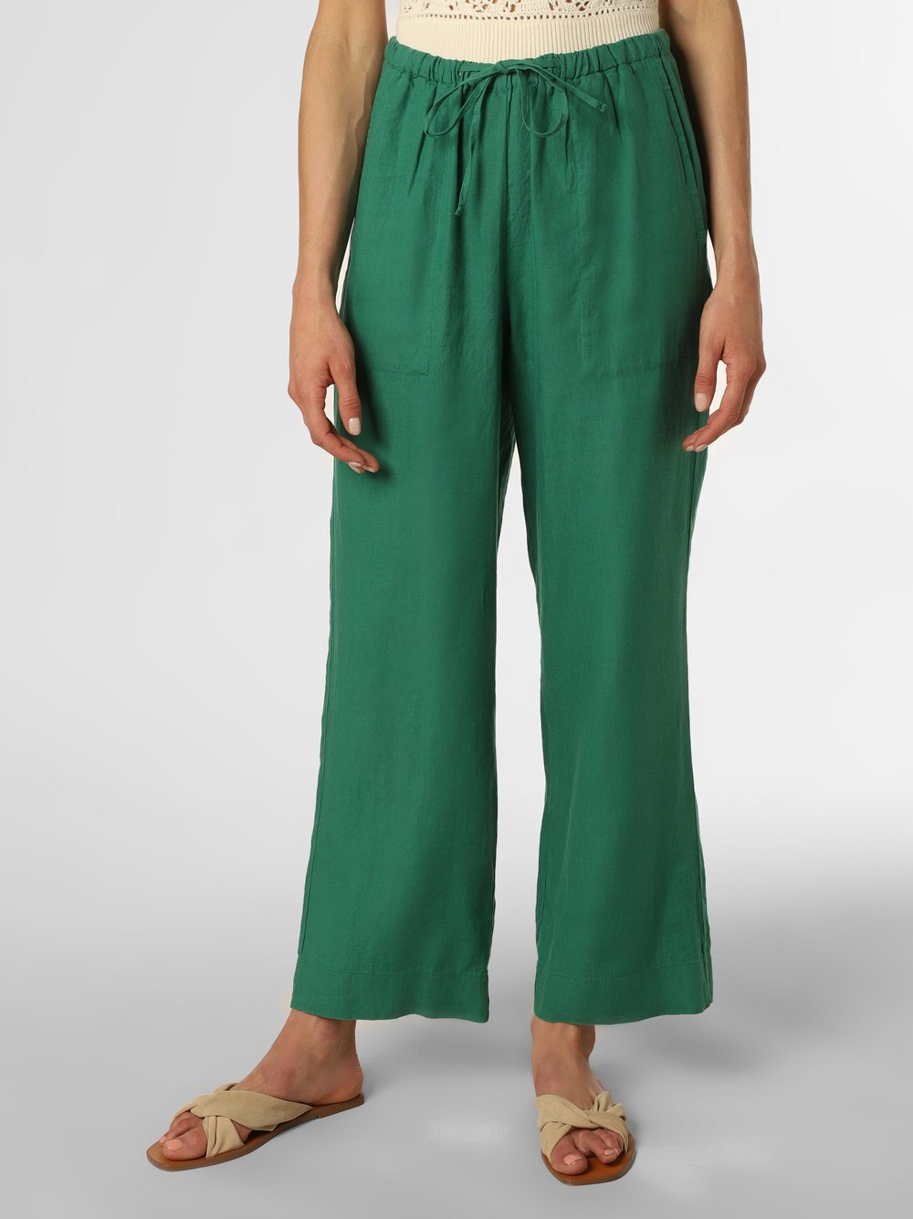 Marc O'Polo - Damskie spodnie lniane, zielony