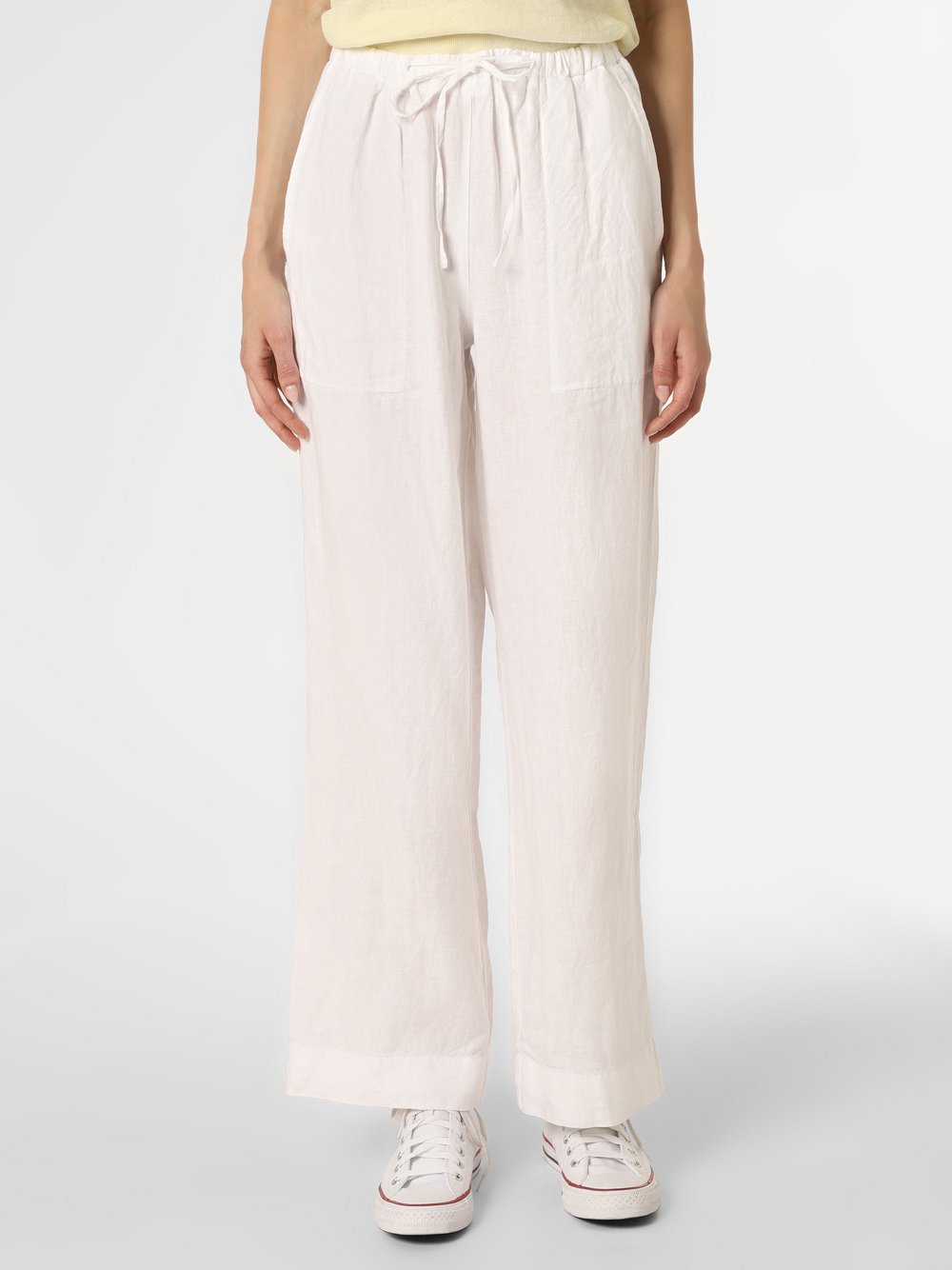 Marc O'Polo - Damskie spodnie lniane, biały