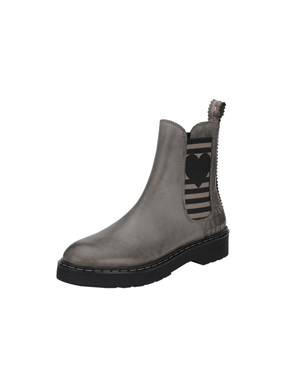 Crickit Chelsea-Boots Damen Leder grau bedruckt, 40