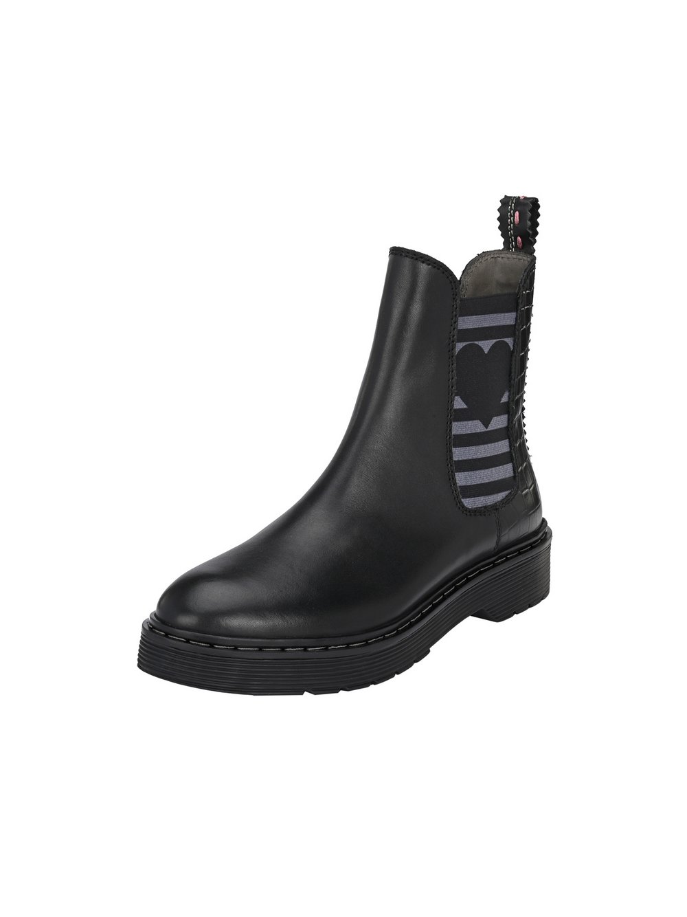 Crickit Chelsea-Boots Damen Leder schwarz bedruckt, 39