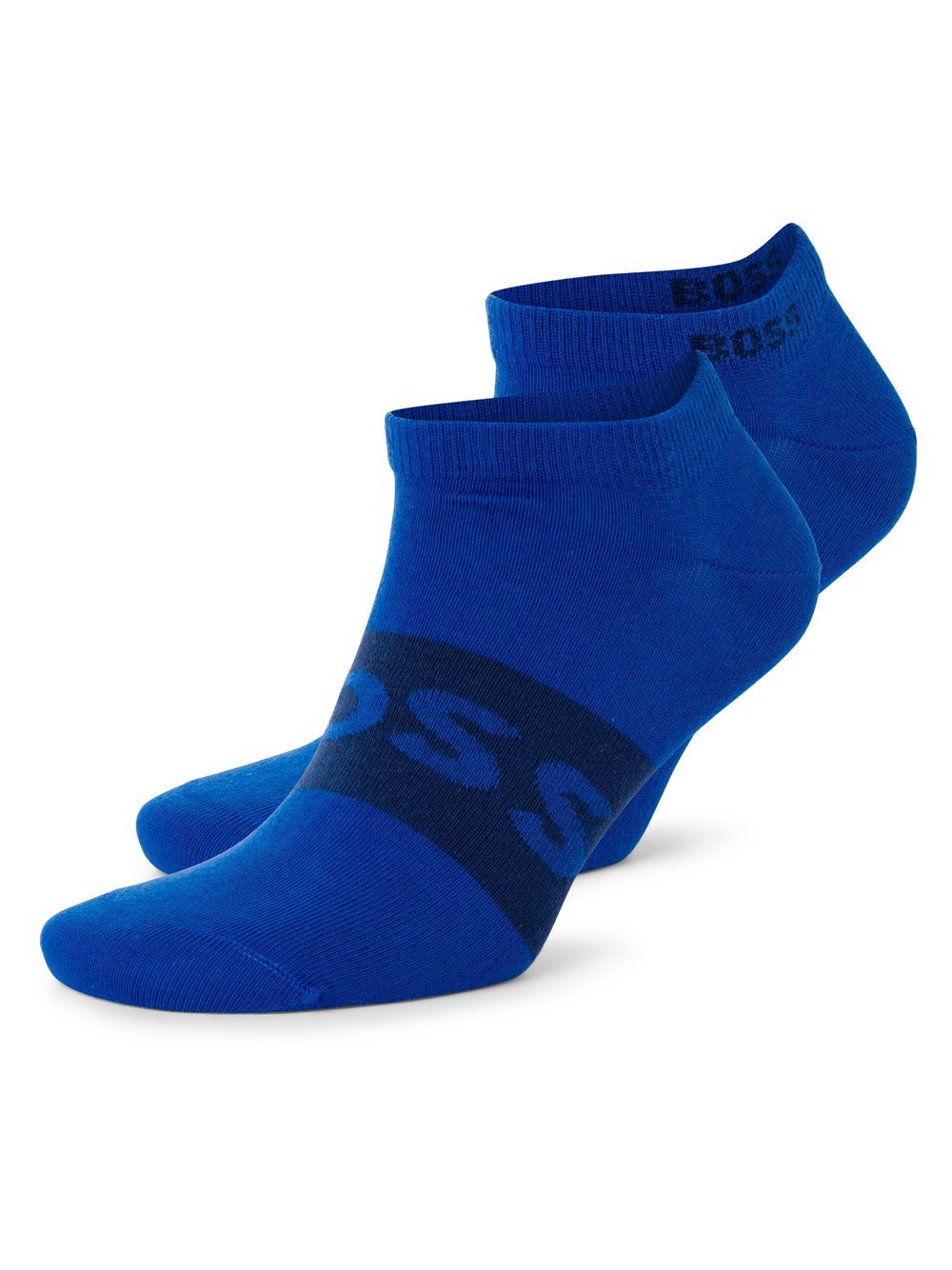 BOSS Sneakersocken im 2er-Pack Herren Baumwolle blau gemustert, 43-46