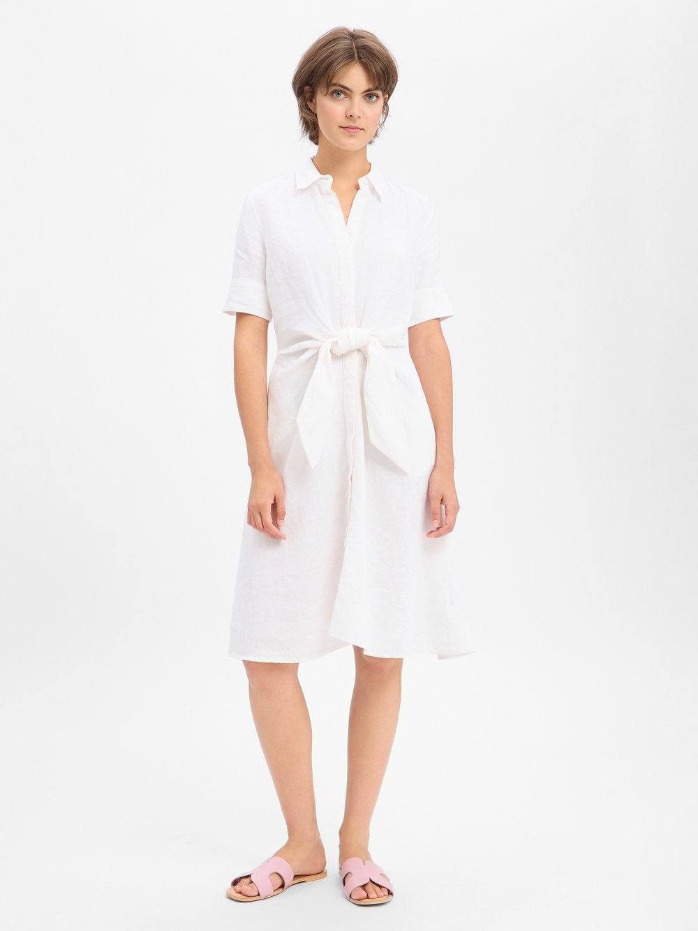 Lauren Ralph Lauren Leinenkleid Damen weiß, 42