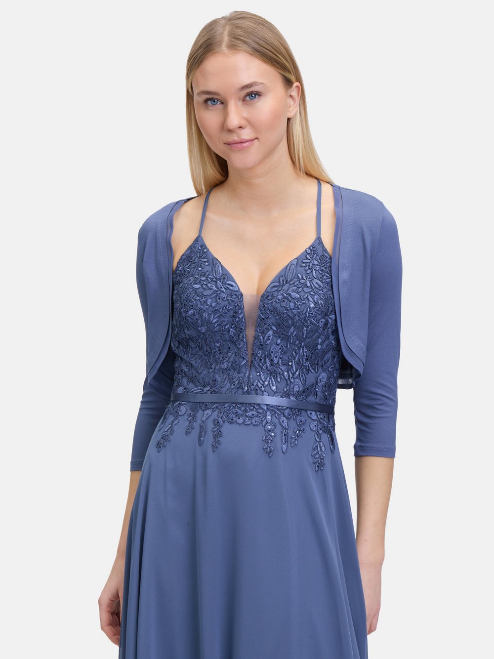 Vera Mont Bolero-Jacke Damen Viskose blau, 46