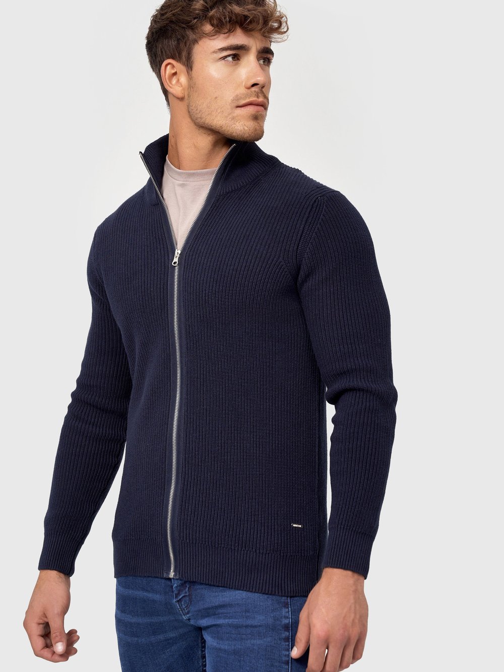 Indicode Strickjacke Herren Baumwolle blau, S