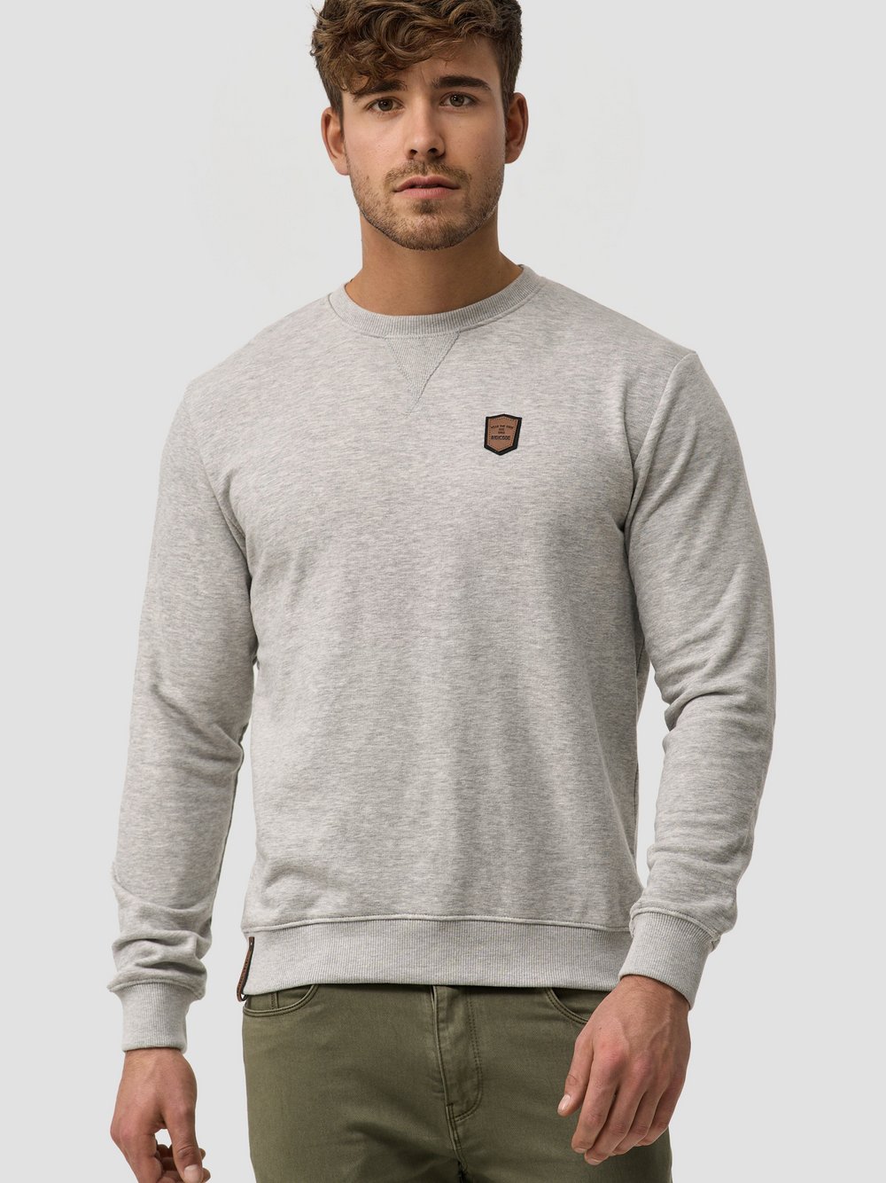 Indicode Sweatshirt Herren Baumwolle grau, S