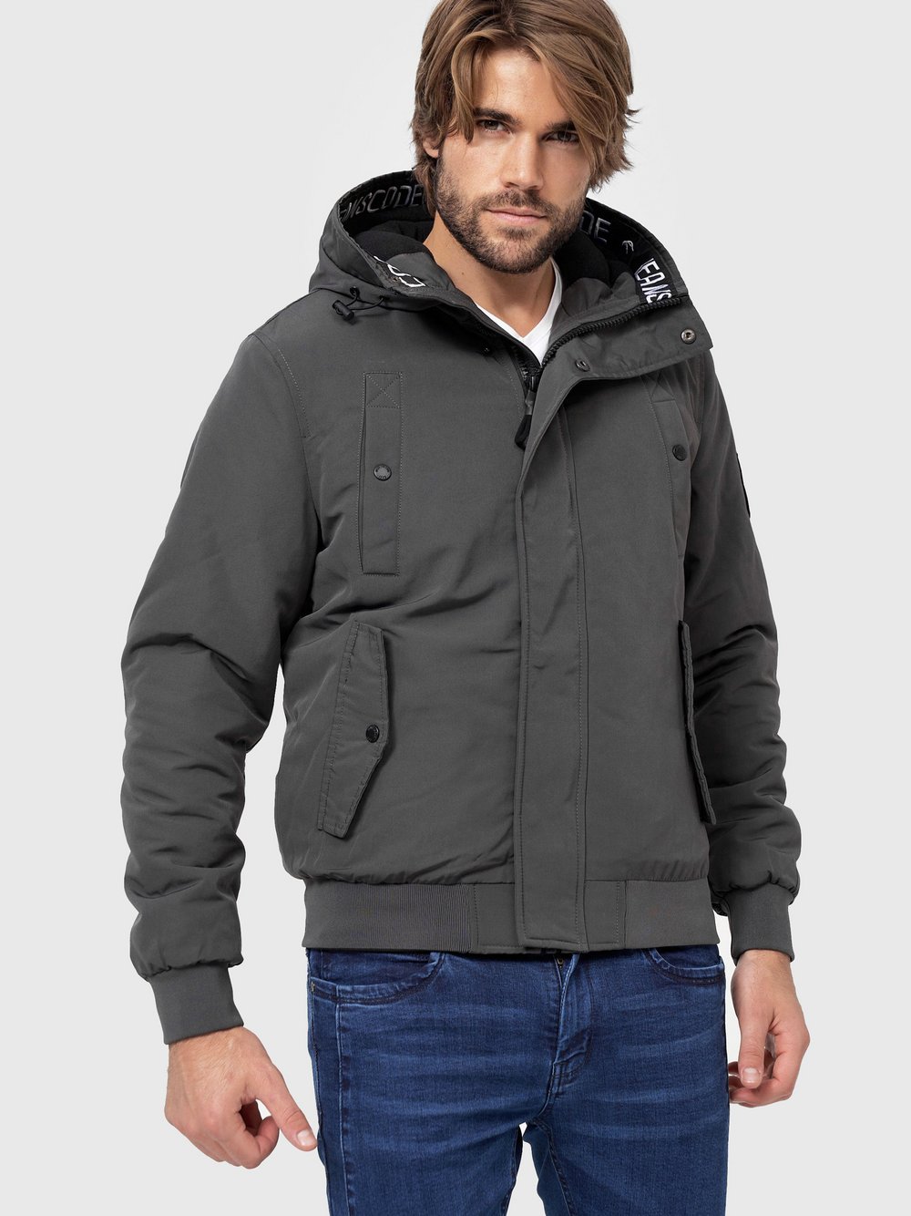 Indicode Winterjacke Herren grau, S