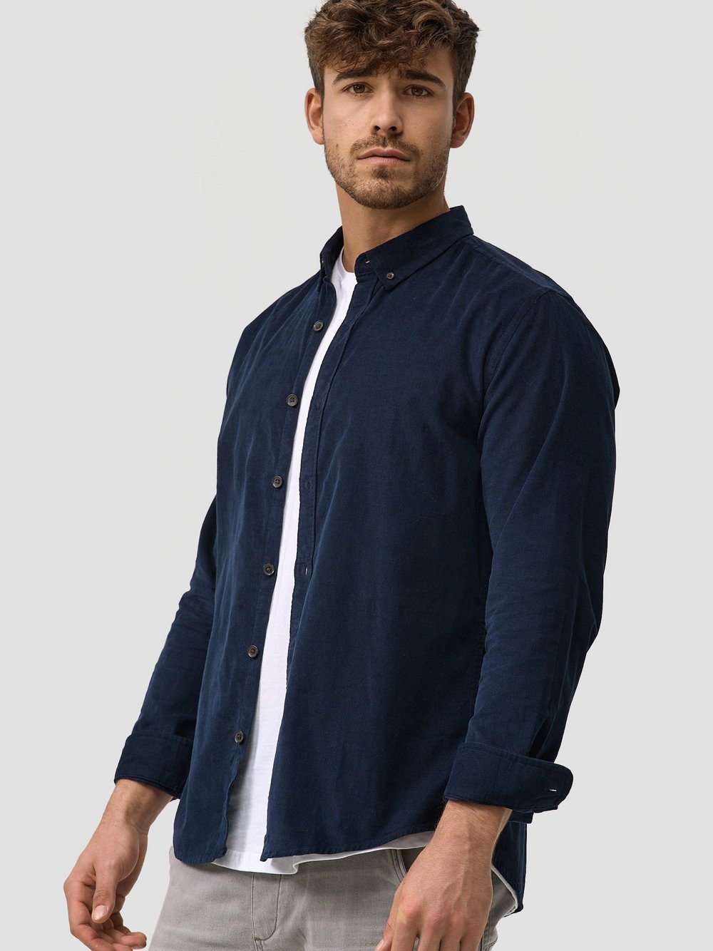 Indicode Hemd Langarm Herren Regular Fit Baumwolle blau, S