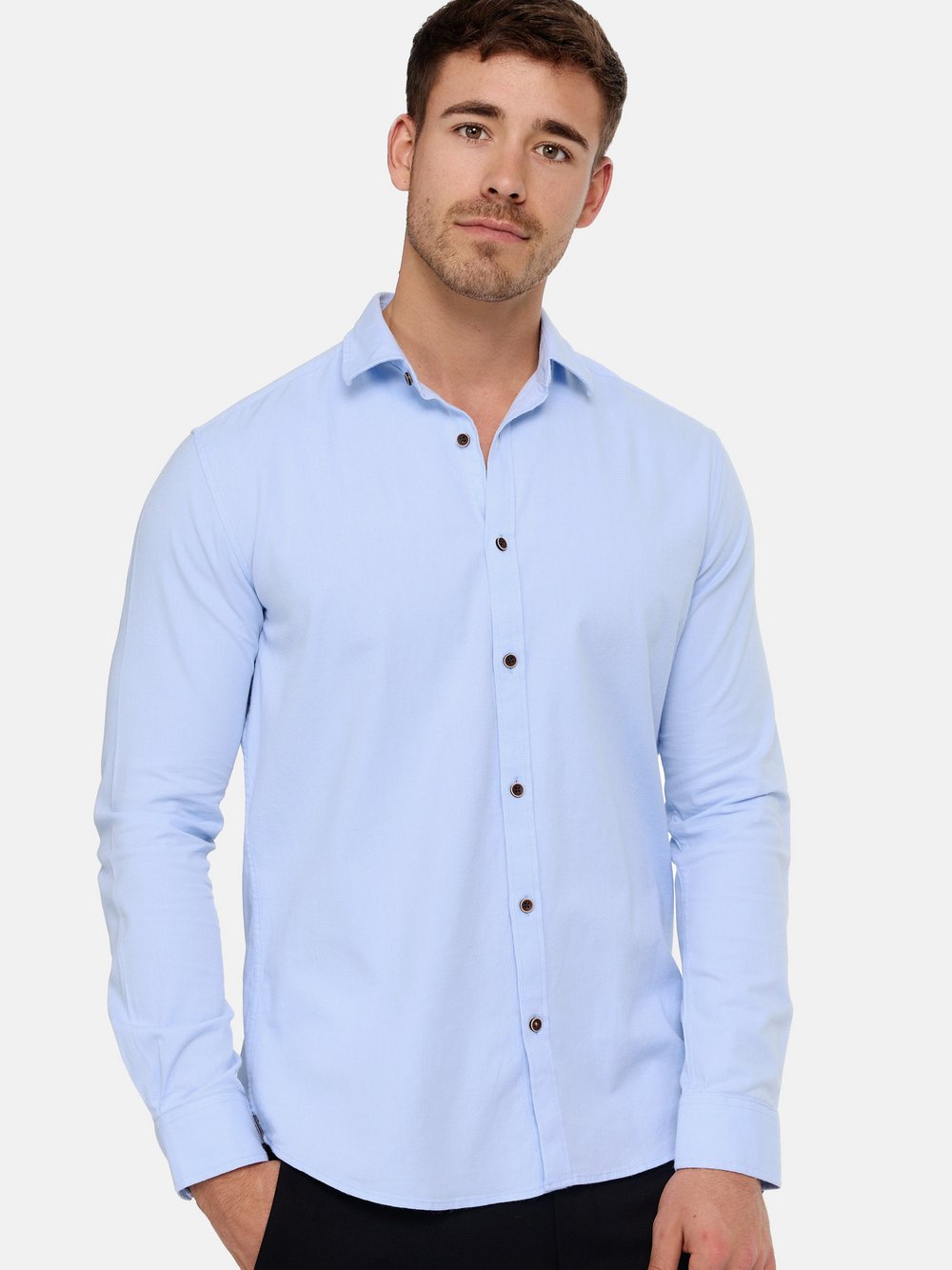 Jeff Hemd Herren Regular Fit Baumwolle blau, XL