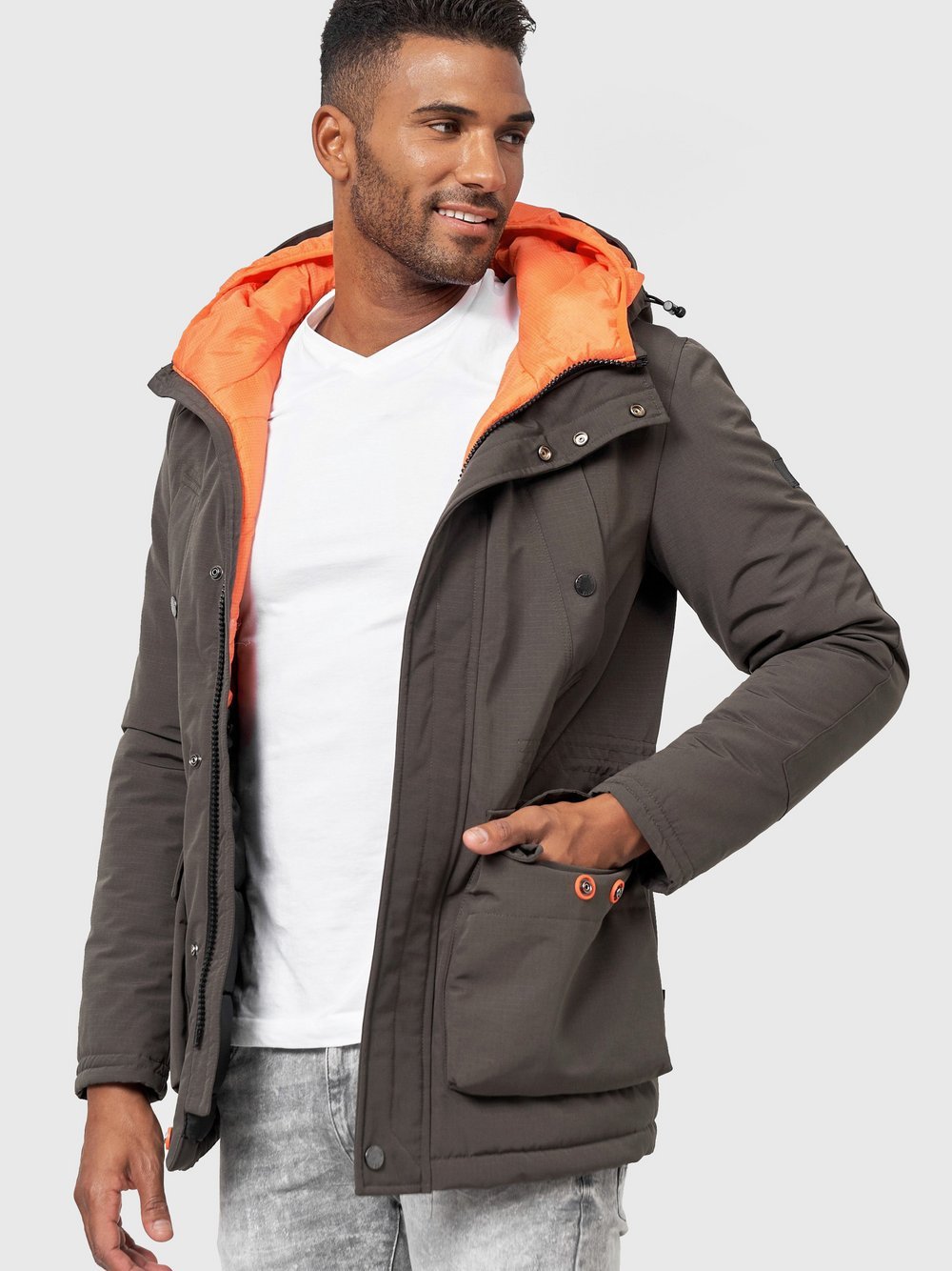 Indicode Parka Herren grau, L