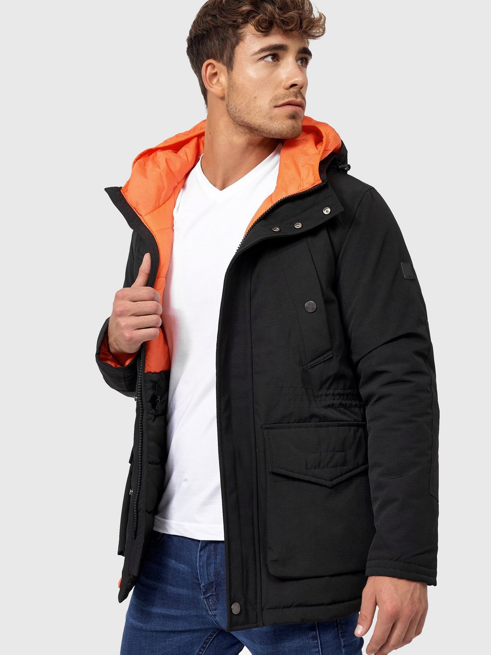 Indicode Parka Herren schwarz, L