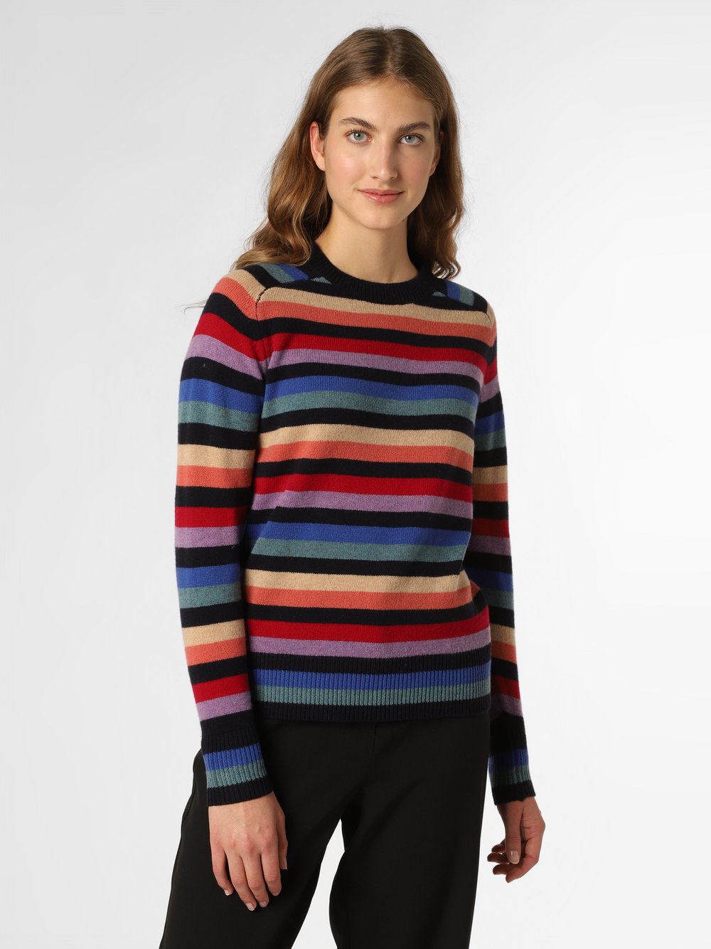Franco Callegari - Damski sweter z wełny merino, wielokolorowy