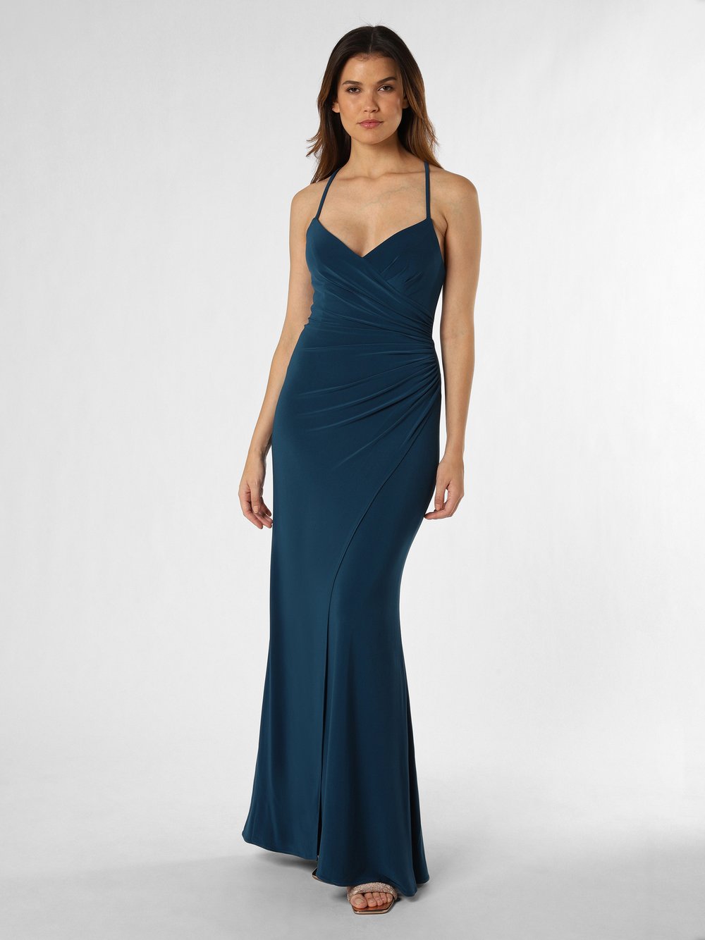 Luxuar Fashion Damska sukienka wieczorowa Kobiety niebieski jednolity, 40