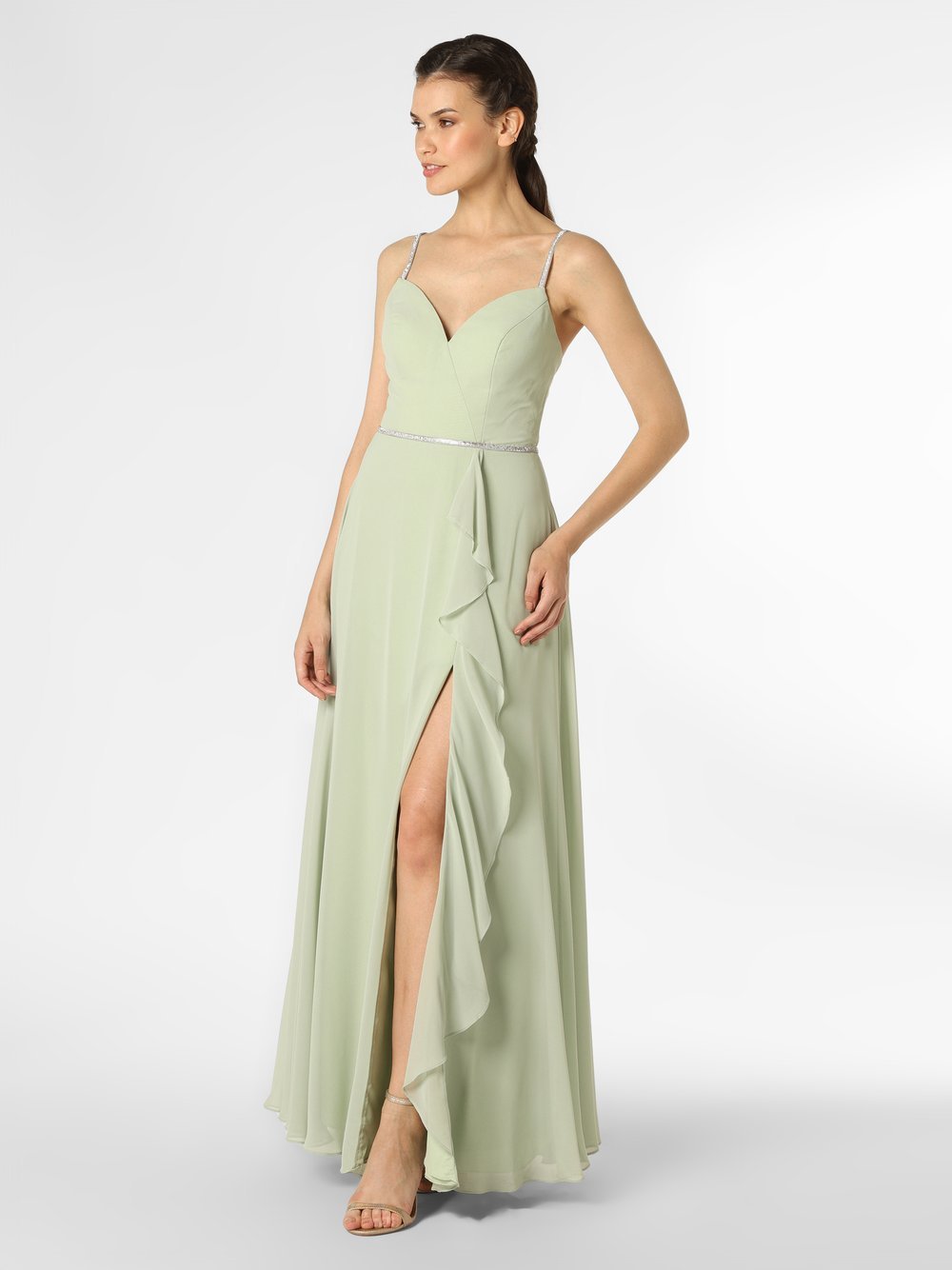 Obraz przedstawiający Luxuar Fashion Damska sukienka wieczorowa Kobiety Szyfon zielony jednolity, 38