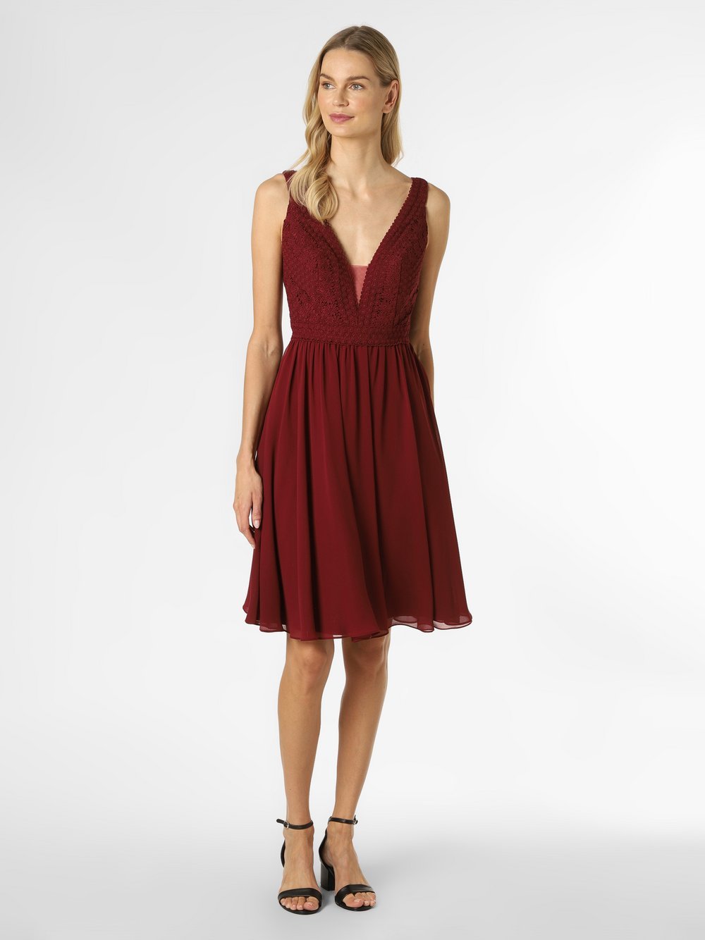 Obraz przedstawiający Luxuar Fashion Damska sukienka wieczorowa Kobiety Koronka czerwony jednolity, 40