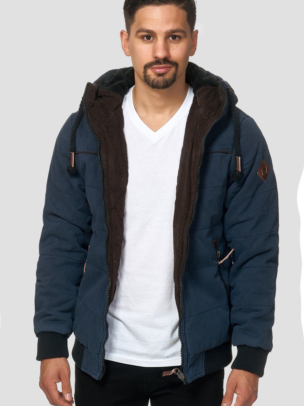 Indicode Winterjacke Herren Baumwolle blau, S