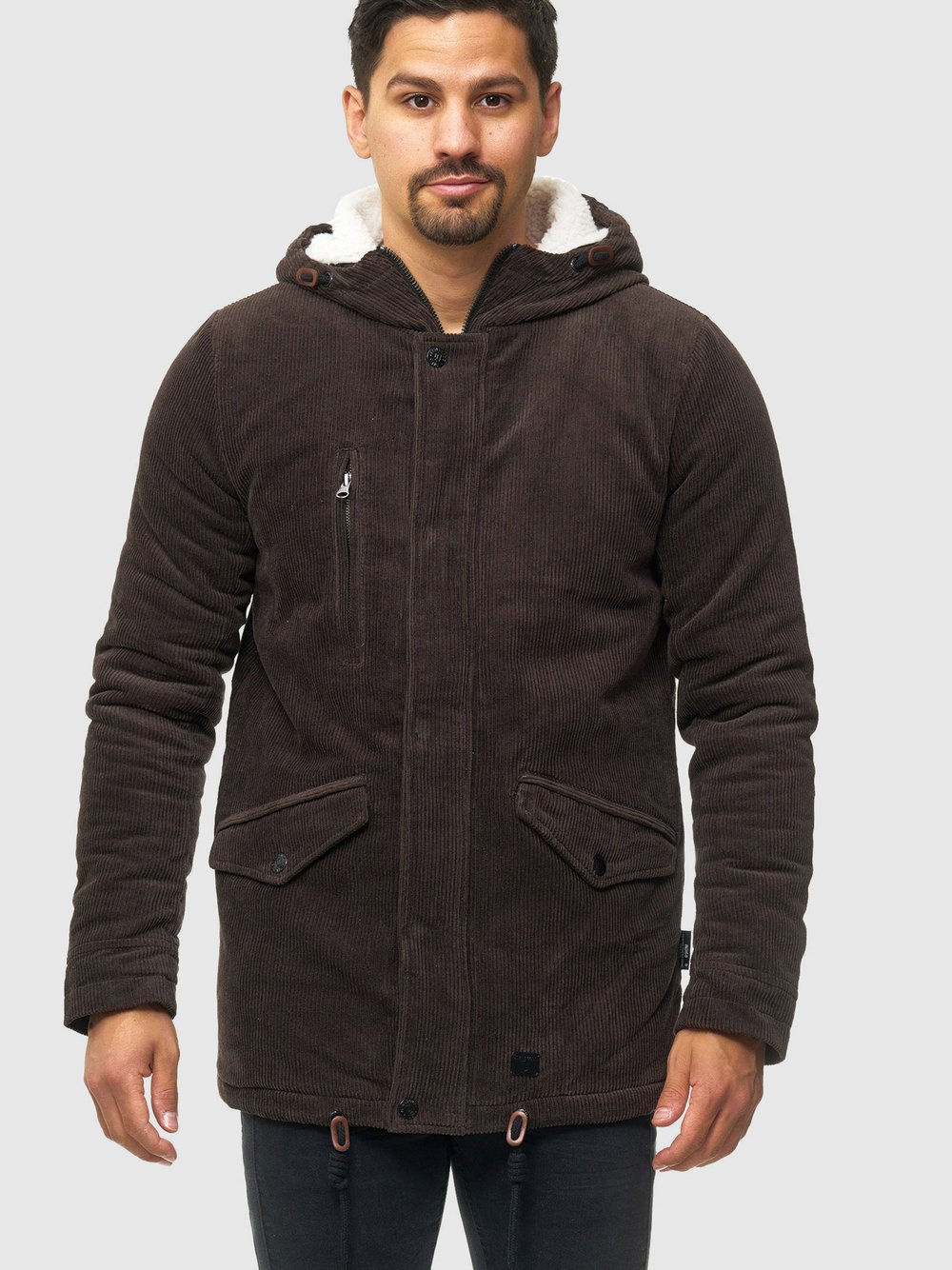 Indicode Winterjacke Herren Baumwolle braun, S