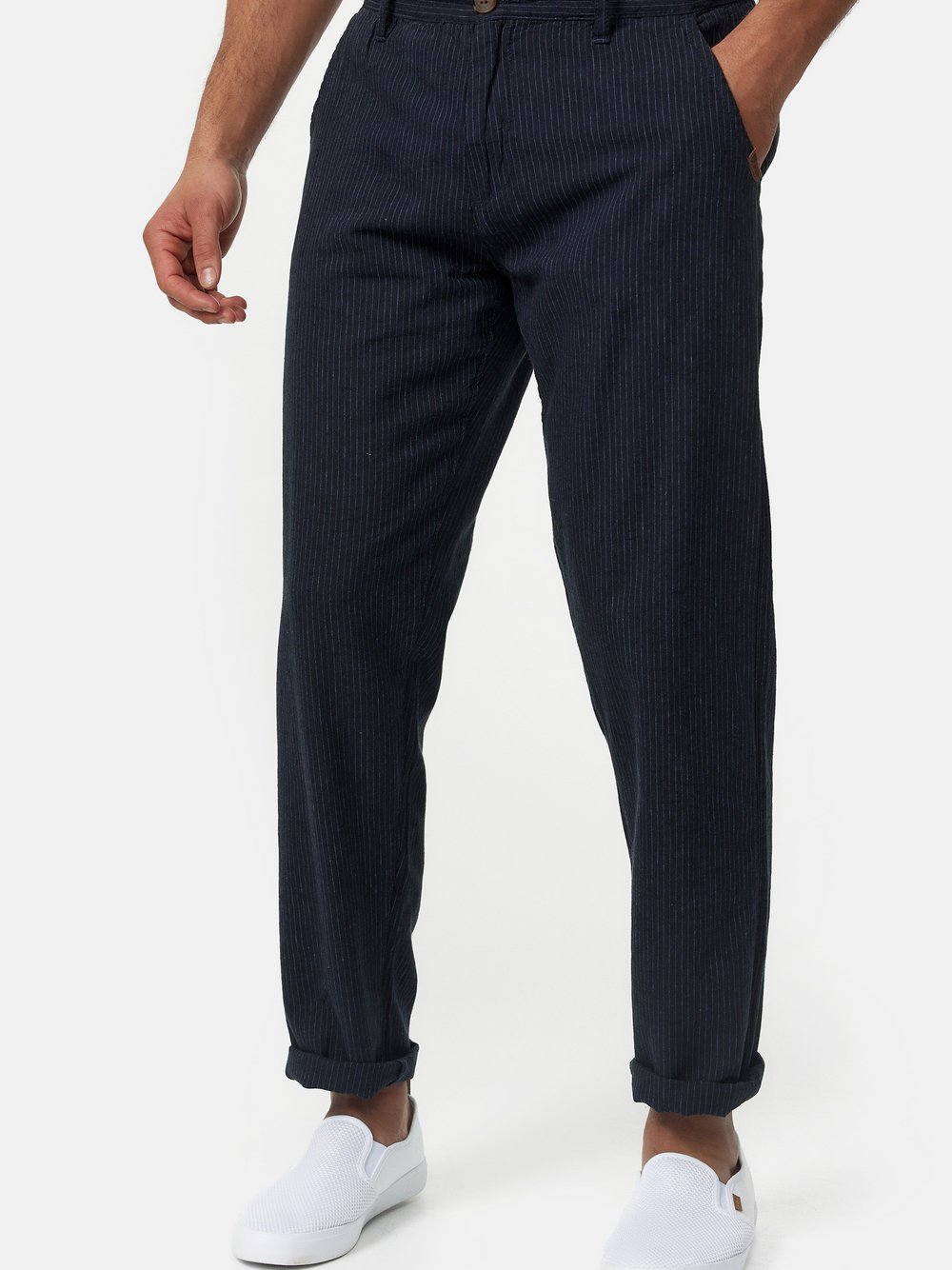 Indicode Leinenhose Herren Baumwolle blau, S