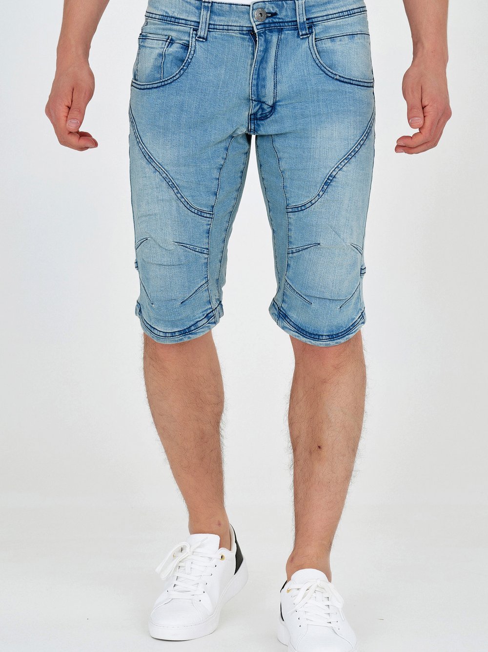 Indicode Shorts Jeans Herren Baumwolle blau, L