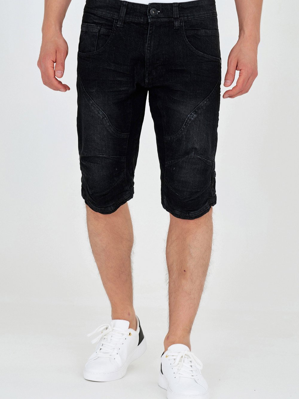 Indicode Shorts Jeans Herren Baumwolle schwarz, XXL