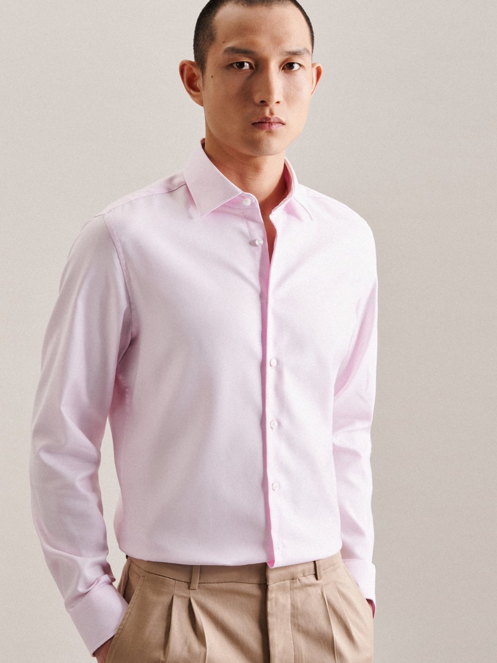 Seidensticker Business Hemd Herren Slim Fit Baumwolle rosa, 41