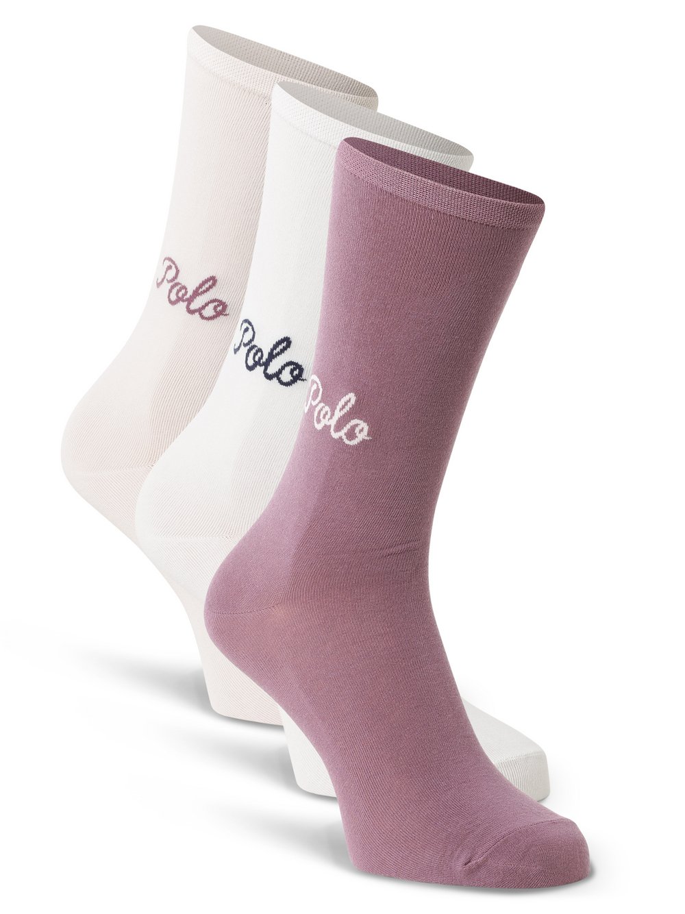 Polo Ralph Lauren - Skarpety damskie pakowane po 3 szt., różowy|biały