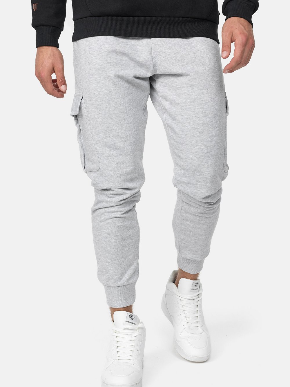 Indicode Jogginghose Herren Baumwolle grau, M