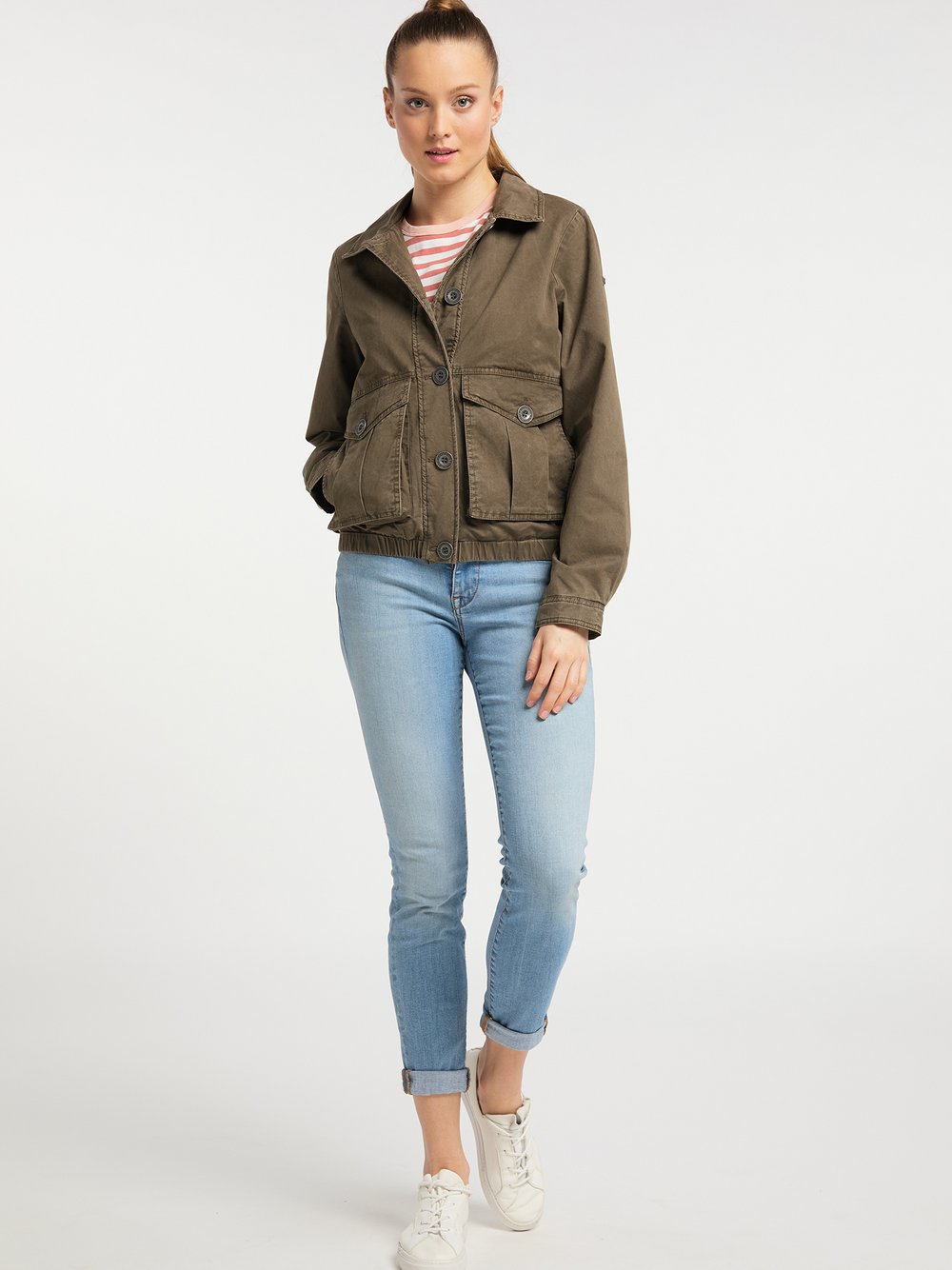 Dreimaster Leichte Jacke Damen Baumwolle grün, L