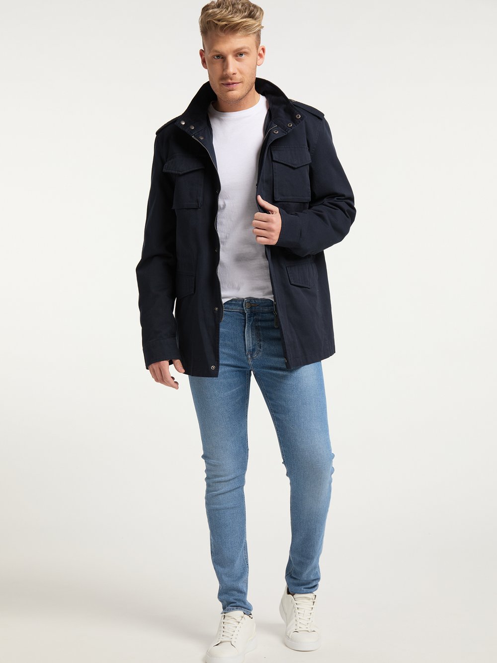 Mo Parka Herren Baumwolle blau, S