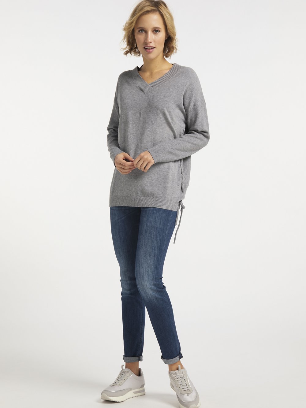 Usha Strickpullover Damen Viskose grau, M/L