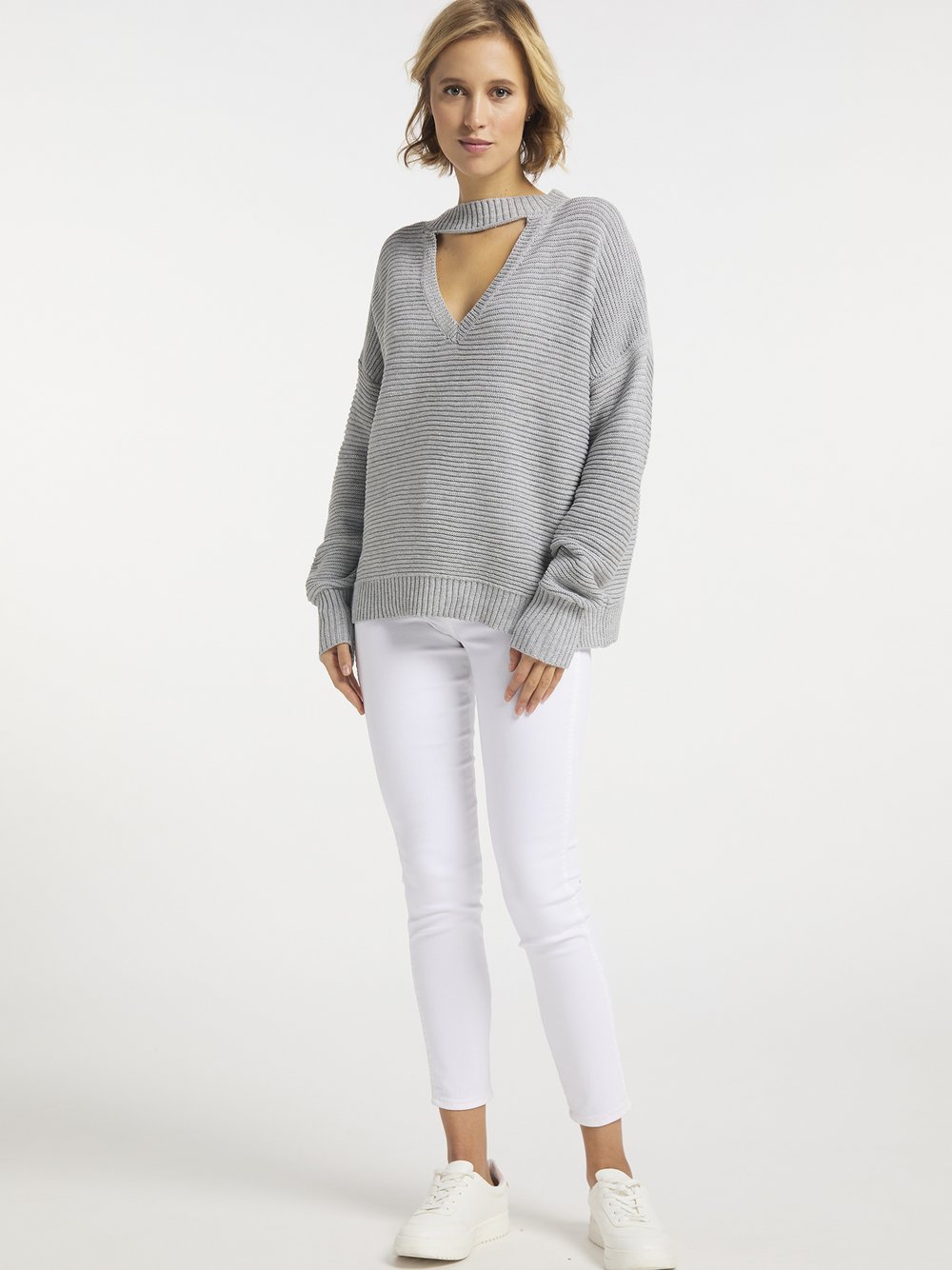 Usha Strickpullover Damen grau, M/L